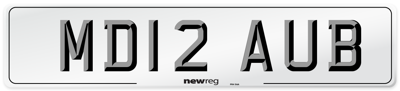 MD12 AUB Number Plate from New Reg